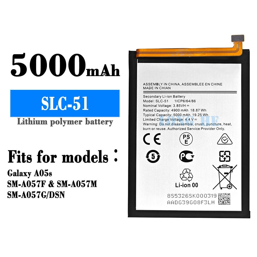 Batterie de remplacement pour Samsung Galaxy A05S (SM-A057F/M/G), SLC-51 Batterie de remplacement pour Samsung Galaxy A05S (SM-A057F/M/G), SLC-51